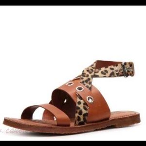 Bull Boxer Pony Hair Cheetah Print Sandal